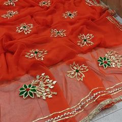 Traditional Rajasthani Gotta Work Saree