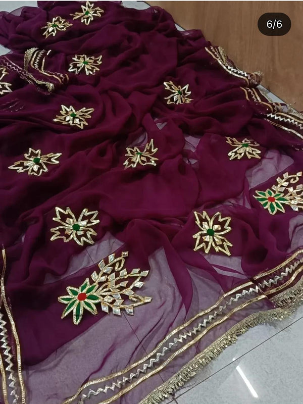 Traditional Rajasthani Gotta Work Saree