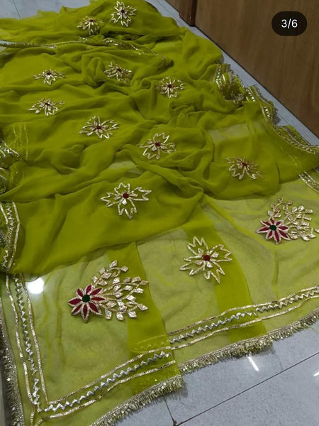 Traditional Rajasthani Gotta Work Saree