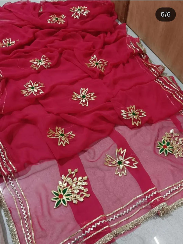Traditional Rajasthani Gotta Work Saree