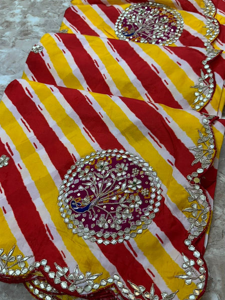 Pure Tussar Silk Leheriya