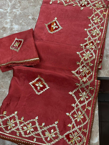 Pure Upada Silk Gota Patti Saree