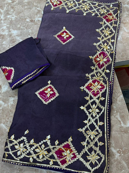 Pure Upada Silk Gota Patti Saree
