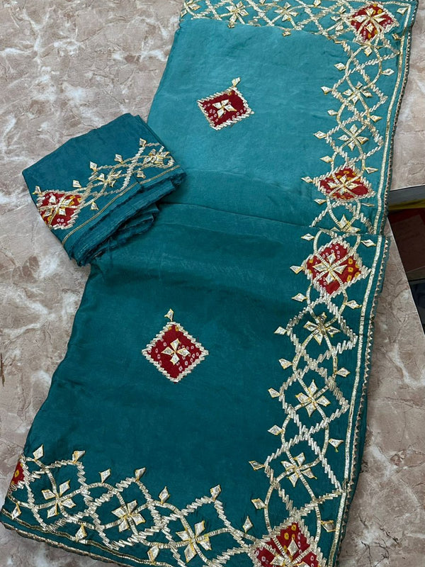 Pure Upada Silk Gota Patti Saree