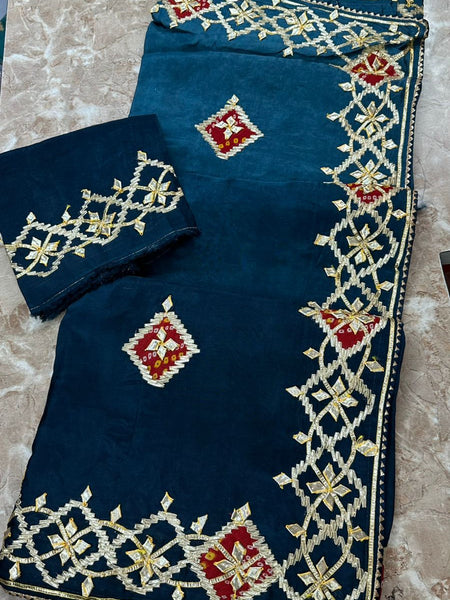 Pure Upada Silk Gota Patti Saree