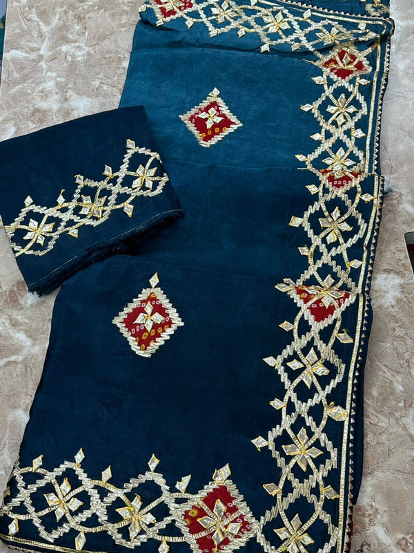 Pure Upada Silk Gota Patti Saree
