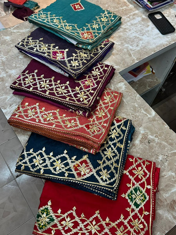 Pure Upada Silk Gota Patti Saree