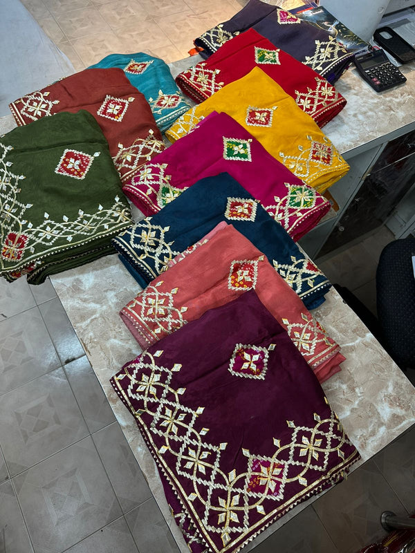 Pure Upada Silk Gota Patti Saree