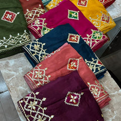 Pure Upada Silk Gota Patti Saree