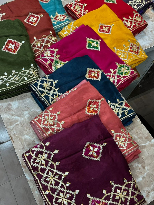 Pure Upada Silk Gota Patti Saree