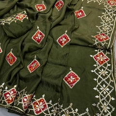 Pure Upada Silk Gota Patti Saree