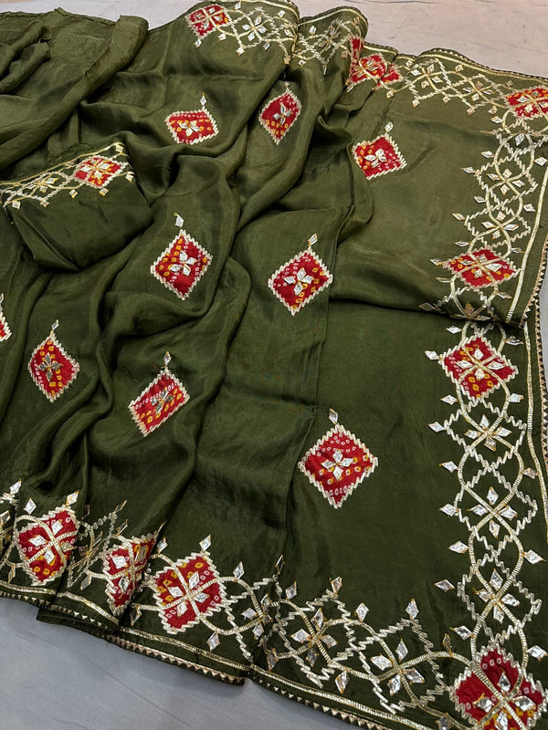 Pure Upada Silk Gota Patti Saree