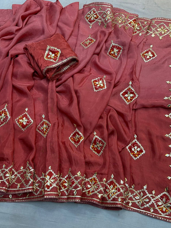 Pure Upada Silk Gota Patti Saree