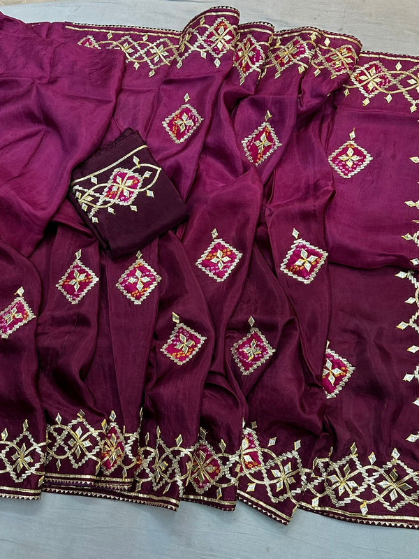 Pure Upada Silk Gota Patti Saree