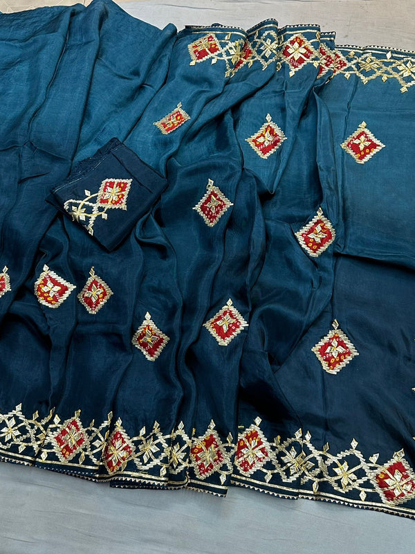 Pure Upada Silk Gota Patti Saree