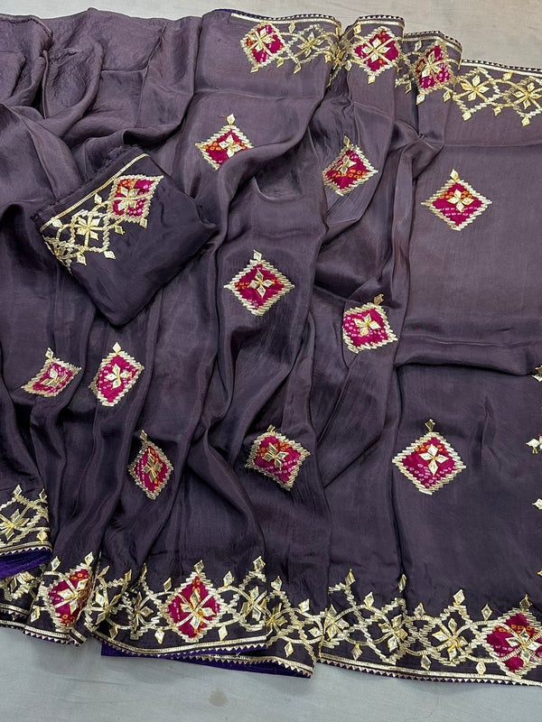 Pure Upada Silk Gota Patti Saree