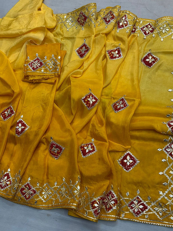 Pure Upada Silk Gota Patti Saree