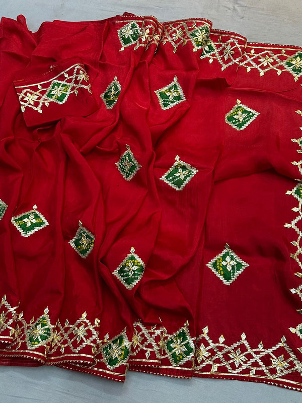 Pure Upada Silk Gota Patti Saree
