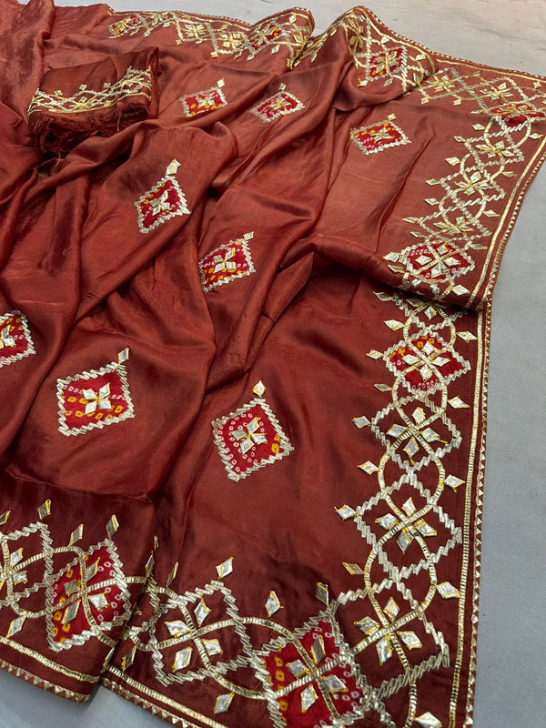 Pure Upada Silk Gota Patti Saree
