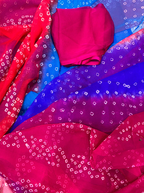 Chiffon Bandhej Saree