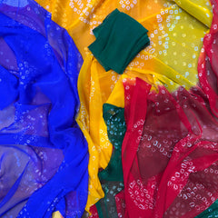 Chiffon Bandhej Saree