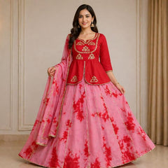 Shibori Indo Western  LEHNGA