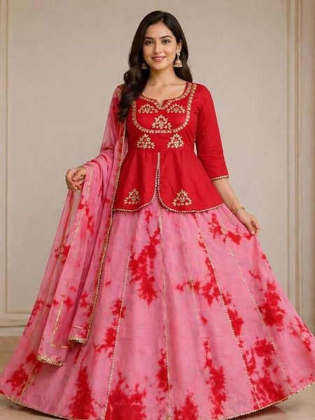 Shibori Indo Western  LEHNGA