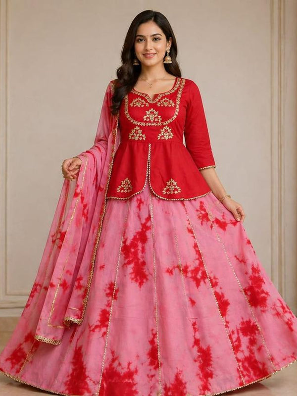 Shibori Indo Western  LEHNGA