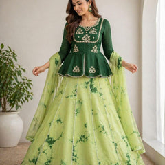 Shibori Indo Western  LEHNGA