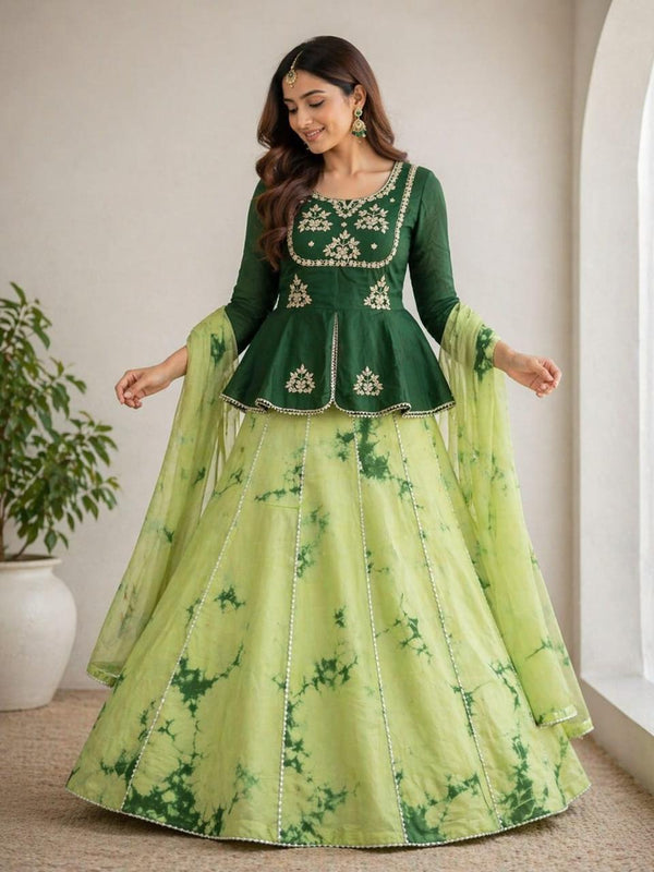 Shibori Indo Western  LEHNGA