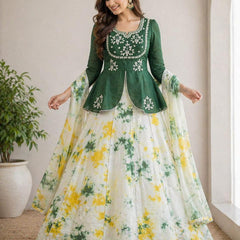 Shibori Indo Western  LEHNGA