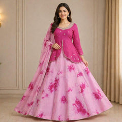 Shibori Indo Western  LEHNGA