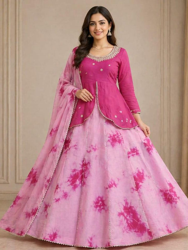 Shibori Indo Western  LEHNGA