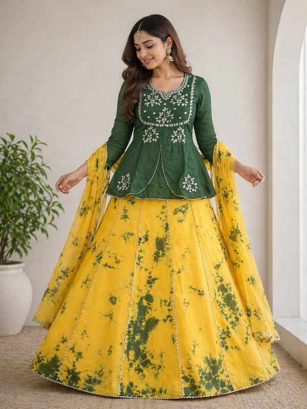 Shibori Indo Western  LEHNGA