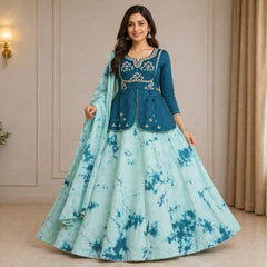 Shibori Indo Western  LEHNGA