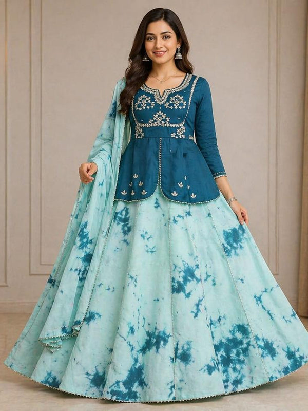Shibori Indo Western  LEHNGA