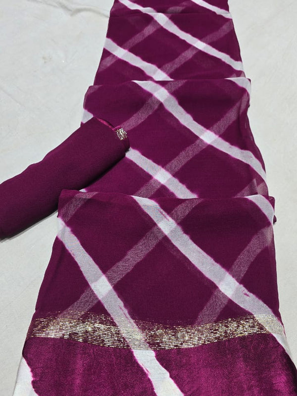 Georgette Leheriya Saree