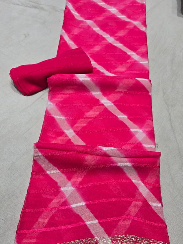 Georgette Leheriya Saree