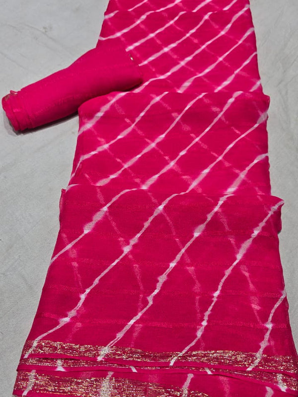 Georgette Leheriya Saree