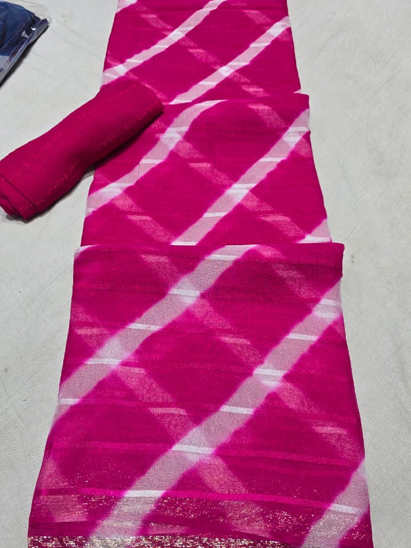 Georgette Leheriya Saree