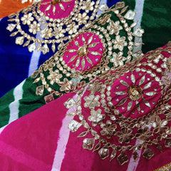 Chinon Leheriya Gota Saree