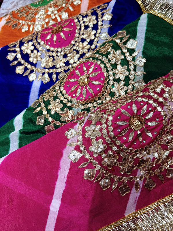 Chinon Leheriya Gota Saree