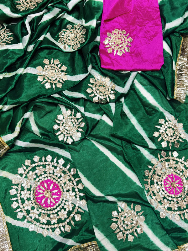 Chinon Leheriya Gota Saree