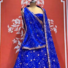 Georgette Rai Bandhej Lehenga