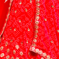 Georgette Rai Bandhej Lehenga