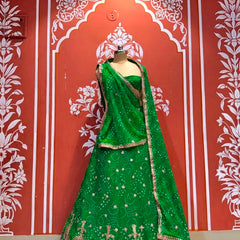 Georgette Rai Bandhej Lehenga