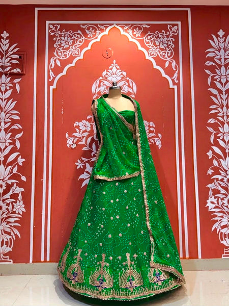 Georgette Rai Bandhej Lehenga