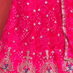 Georgette Rai Bandhej Lehenga