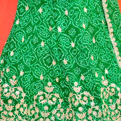Georgette Rai Bandhej Lehenga