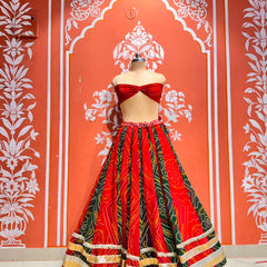 Rajputana Bandhej Lehenga